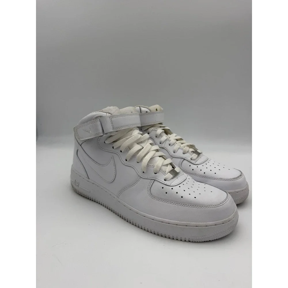 Nike Air Force 1 Mid 07 White Leather Sneakers 315123-111 Mens Size 12
